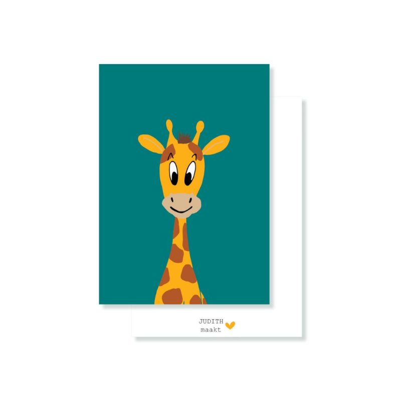 A6 formaat kaartje Giraffe